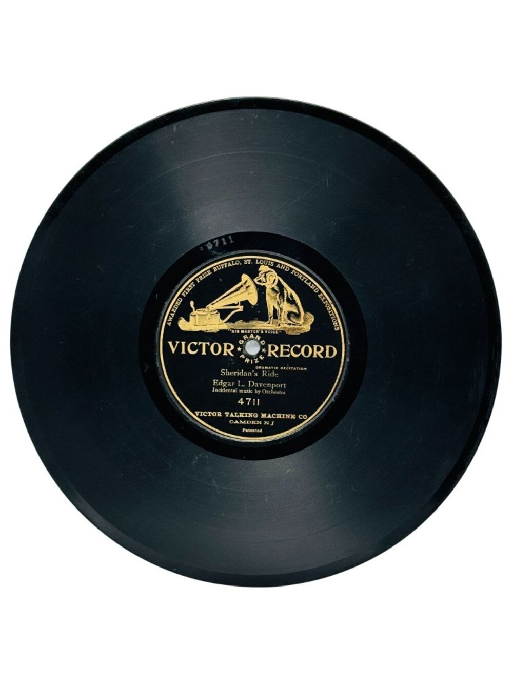 Edgar L. Davenport Sheridans Ride 10in Shellac 78 RPM Record Victor 4711 Vintage